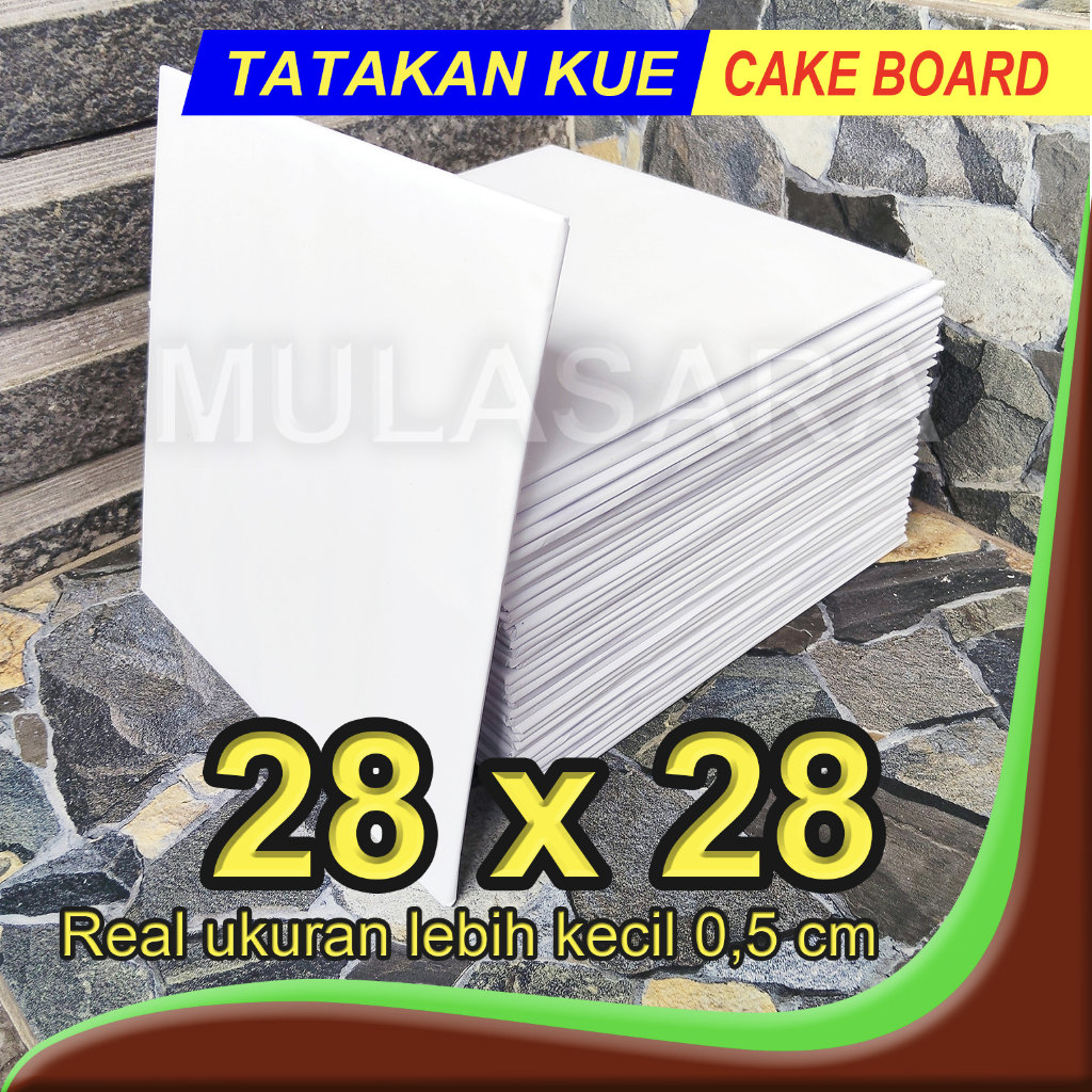 Tatakan kue 28x28 PUTIH / Cake Board / Alas Kue Bolu / alas Brownis / tatakan kue ulang tahun