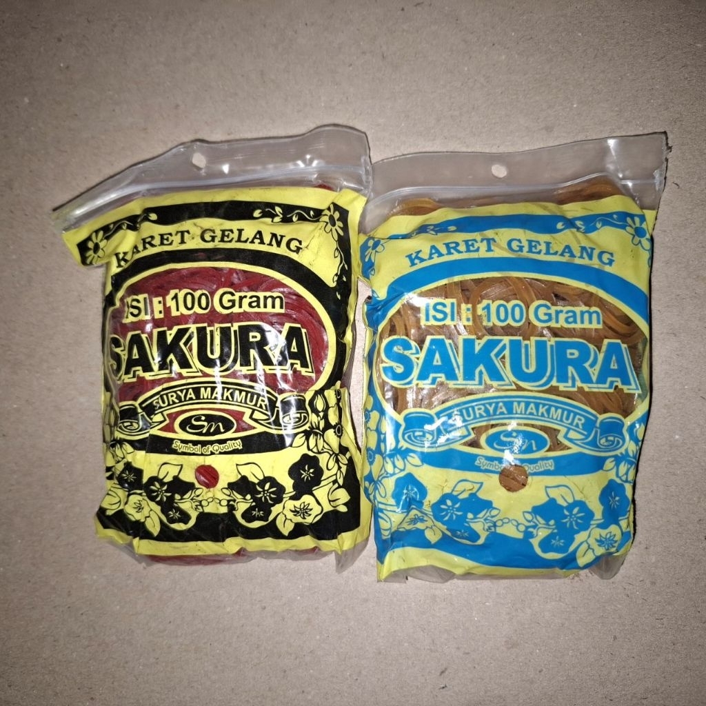 

Karet Sakura merah 11mm kuning 14mm (100gr)