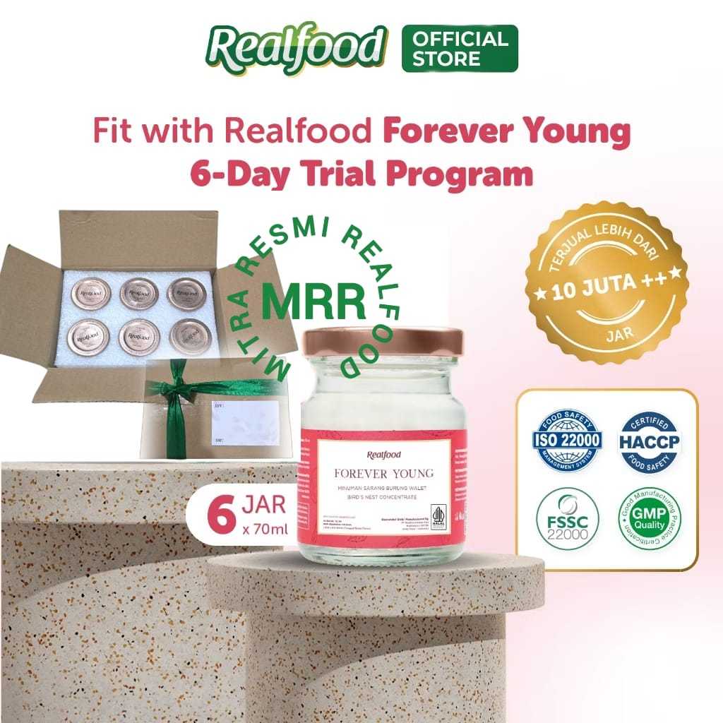 

Realfood Forever Young Kolagen 6 Botol Box Polos ( Minuman Sarang Burung Walet ) MRR