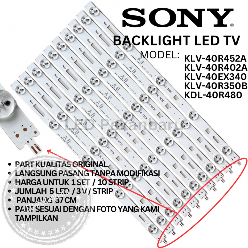 BACKLIGHT TV LED SONY KLV 40R452 40R452A KLV40R452 BL KDL 40R480