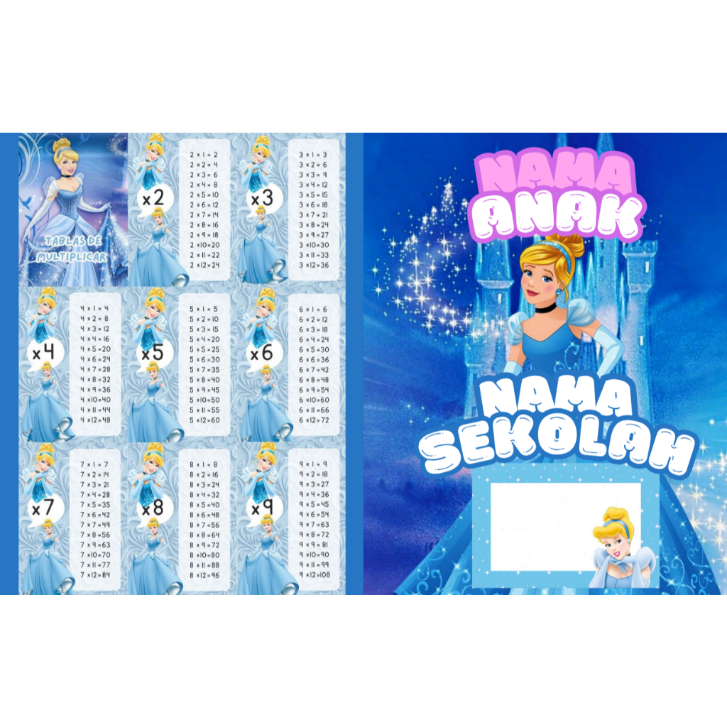 

BUKU TULIS CINDERELLA CUSTOM TAMBAH NAMA ANAK DAN SEKOLAH