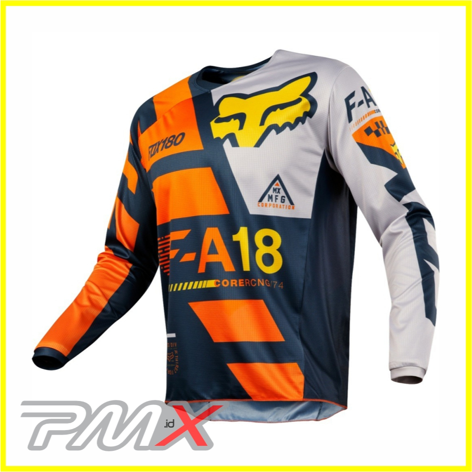 Fox 180 Sayak Jersey Orange Original Jersey Motocross Trail Dewasa