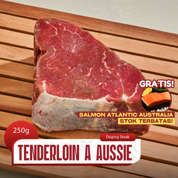 

Daging Sapi Premium Tenderloin Grade A Frozen Food Halal 250gr AUS – Daily Beef