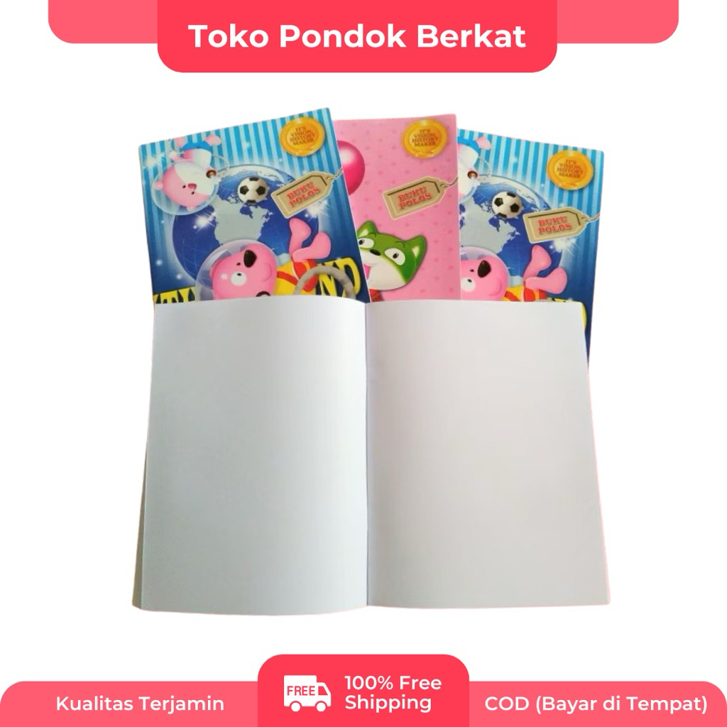 Vision Buku Tulis Polos 38 Lembar Eceran – Kertas Kosong untuk Gambar & Catatan Bebas