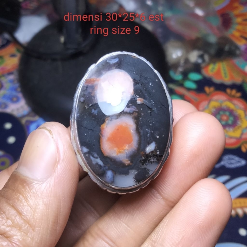 Cincin Batu Akik Pancawarna Garut Edong klasik