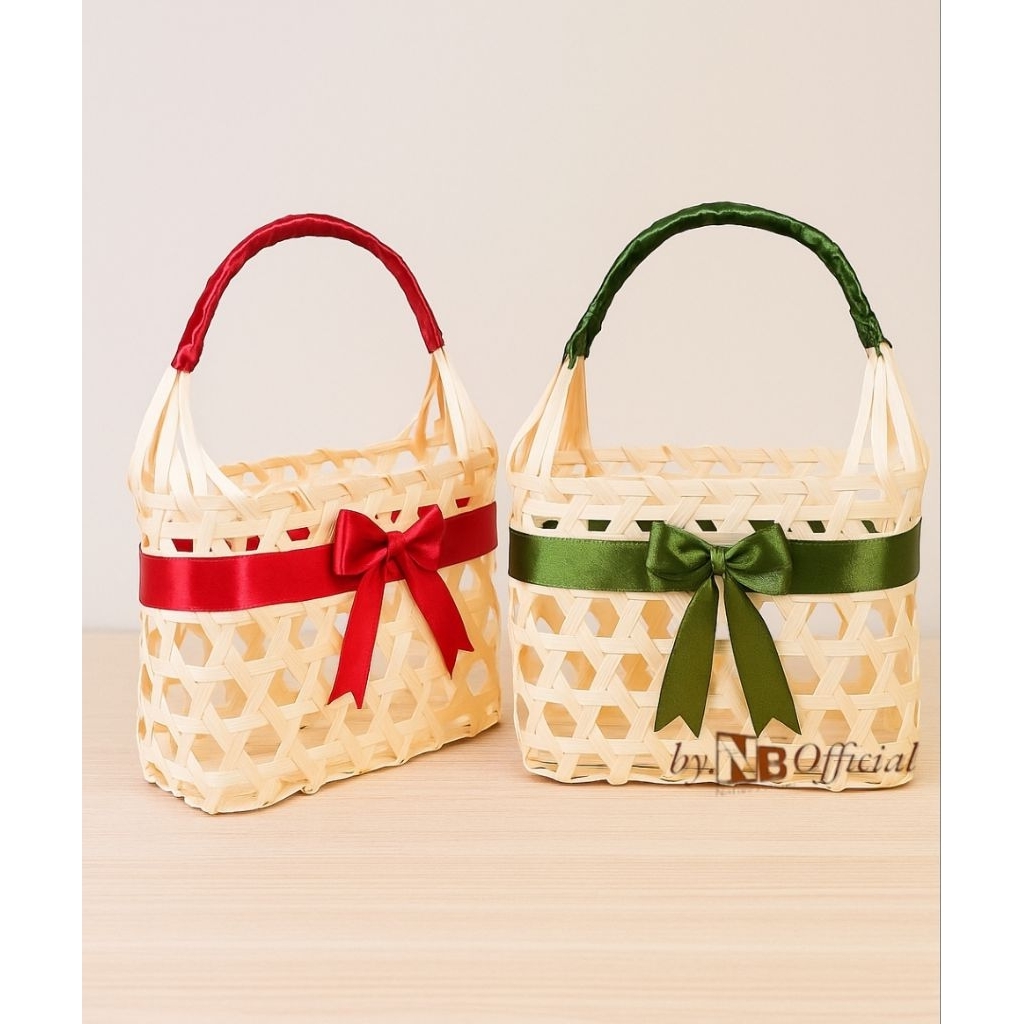 

TAS KERANJANG BAMBU 3 UKURAN / TAS HAMPERS / KERANJANG PARSEL / PACKAGING KADO / KERANJANG BUAH & SNACK / TAS SOUVENIR