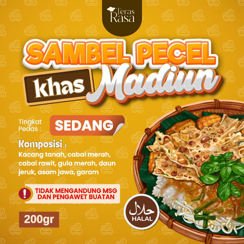 

Sambel Pecel Khas Madiun Non MSG Non Bahan Pengawet Buatan Pedas Sedang