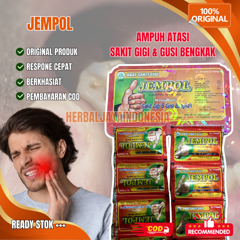 

Kapsul Herbal Berkhasiat Cap Jempol Obat Sakit Gigi Dan Gusi 20 Sachet