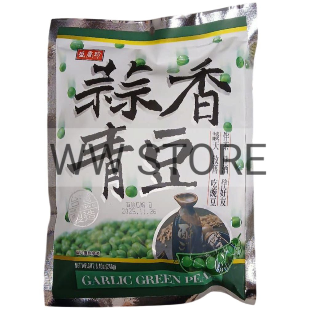 

Cemilan snek makanan ringan kacang polong rasa bawang Taiwan TRIKO Garlic Green Peas pea 240g