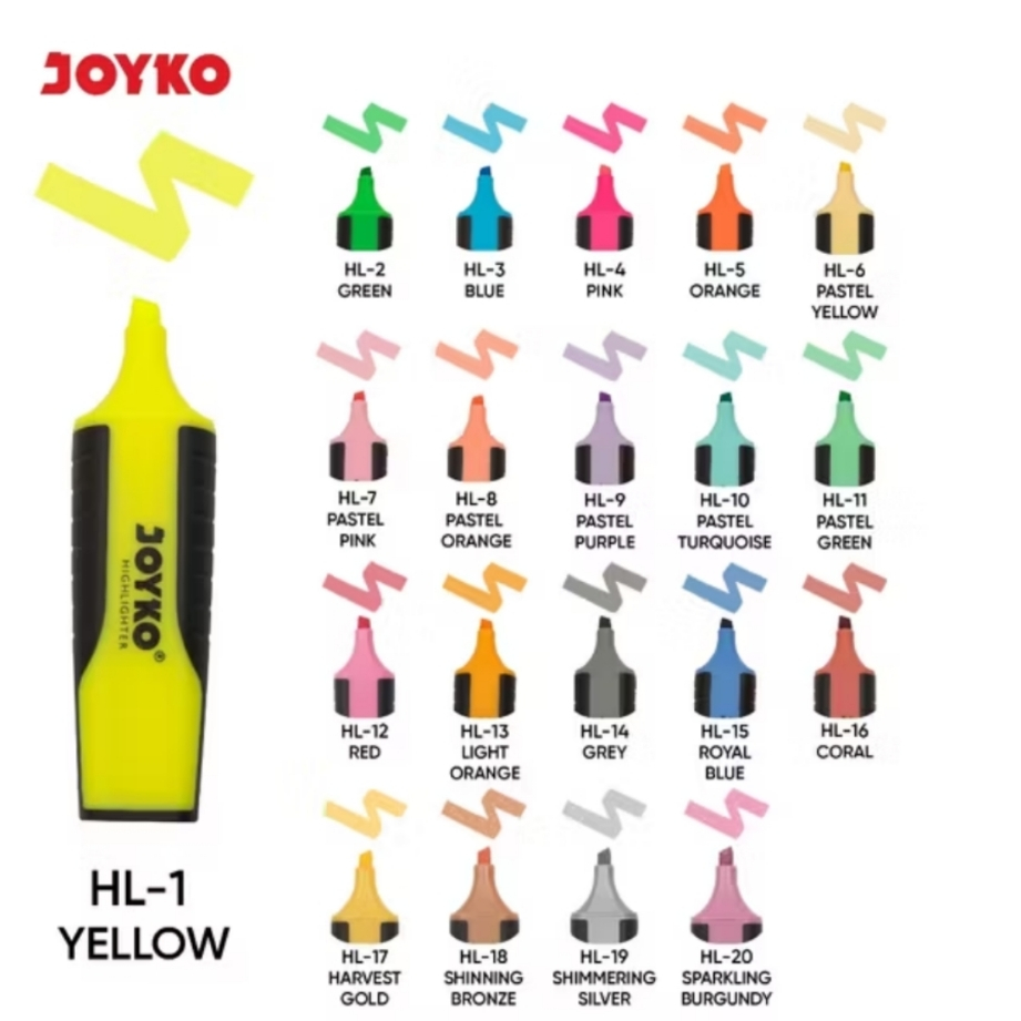 

Joyko Stabilo Highlighter Penanda Berwarna 15 Pilihan Warna