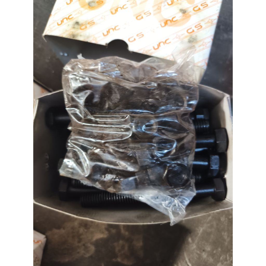 Lukchup_20 [1Dus] Baut Hitam 7/16X 1Inch - 6Inch Baut Unc Baut Nc Baut Kunci 16 / Kunci 17