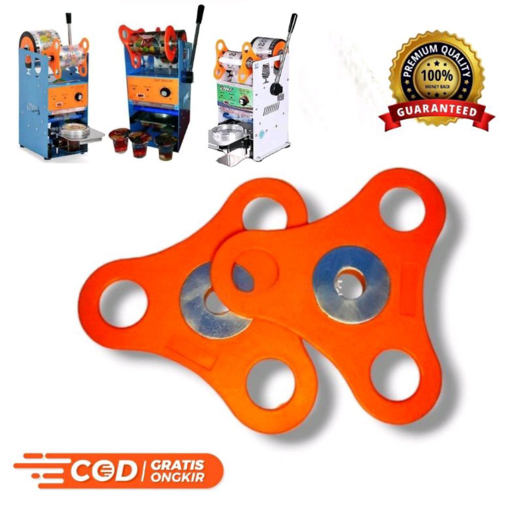1 set Segitiga Orange Press Cup Sealer Berlaku Semua Merek ( Penjepit Plastik Roll Cup Sealer