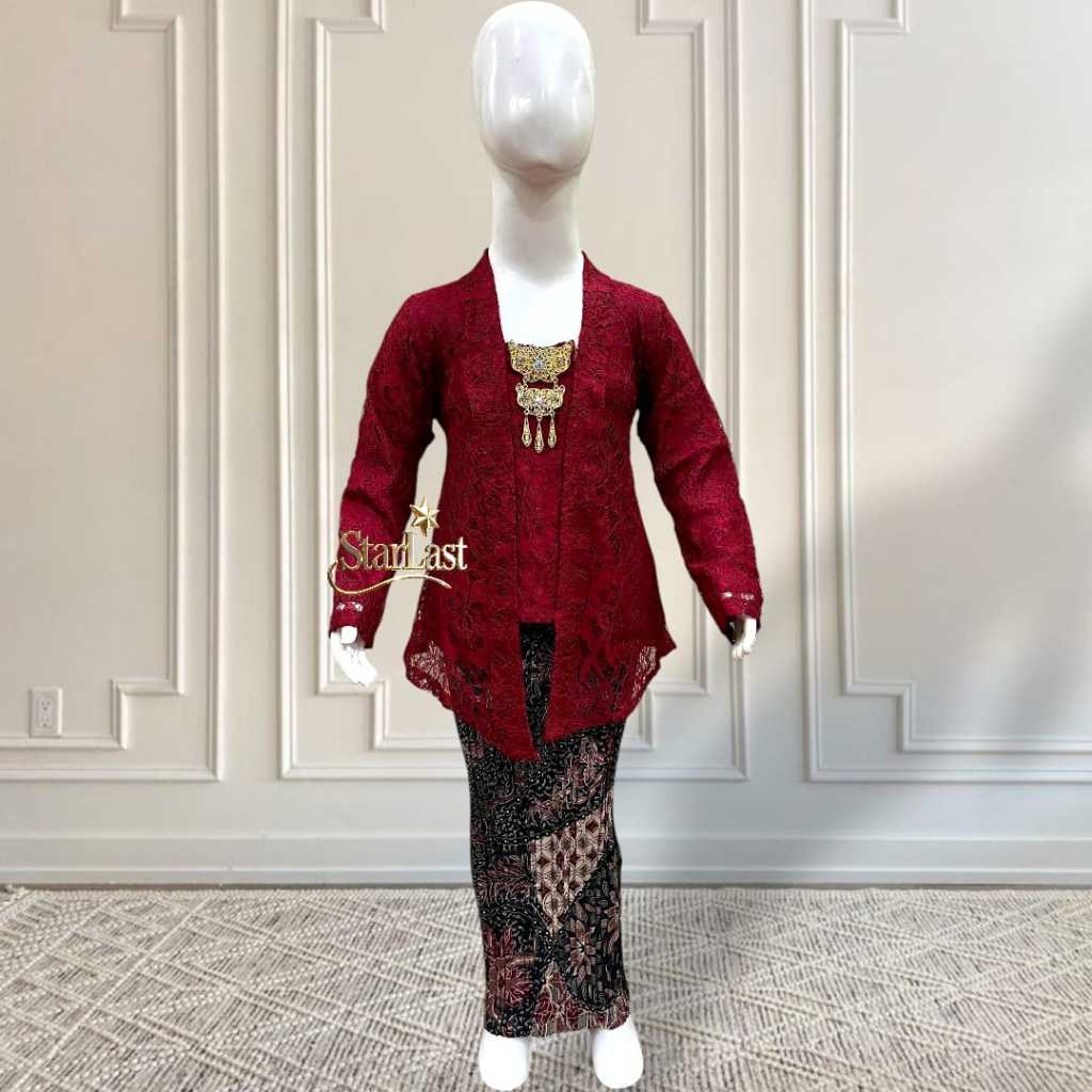Set Kebaya Anak Kutu Baru Brukat Modern | Baju Tradisional Anak Perempuan PAUD/TK/SD