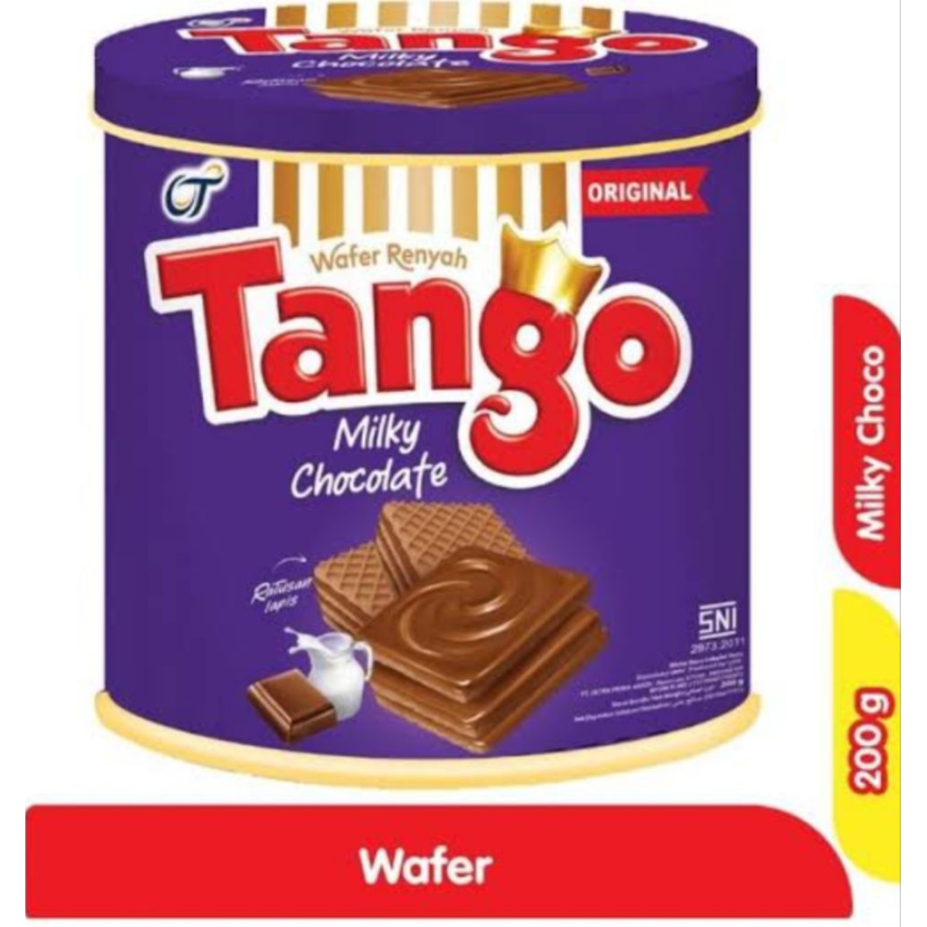 

[200 Gram] Tango Wafer Milky Choco Tanggo Coklat Susu 200gram Kaleng Tenggo Ungu