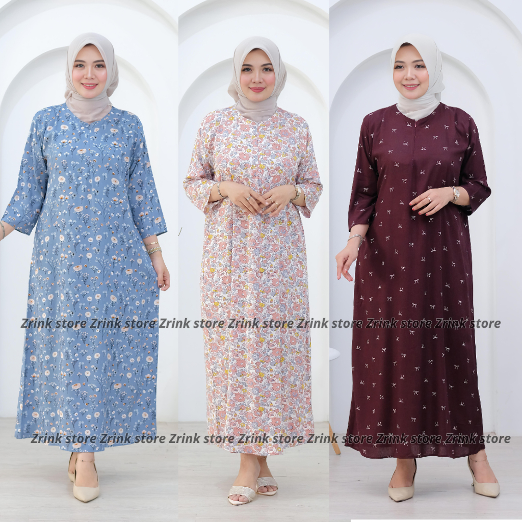 Daster Panjang Lengan Panjang Daster Nyaman Bumil Busui Friendly