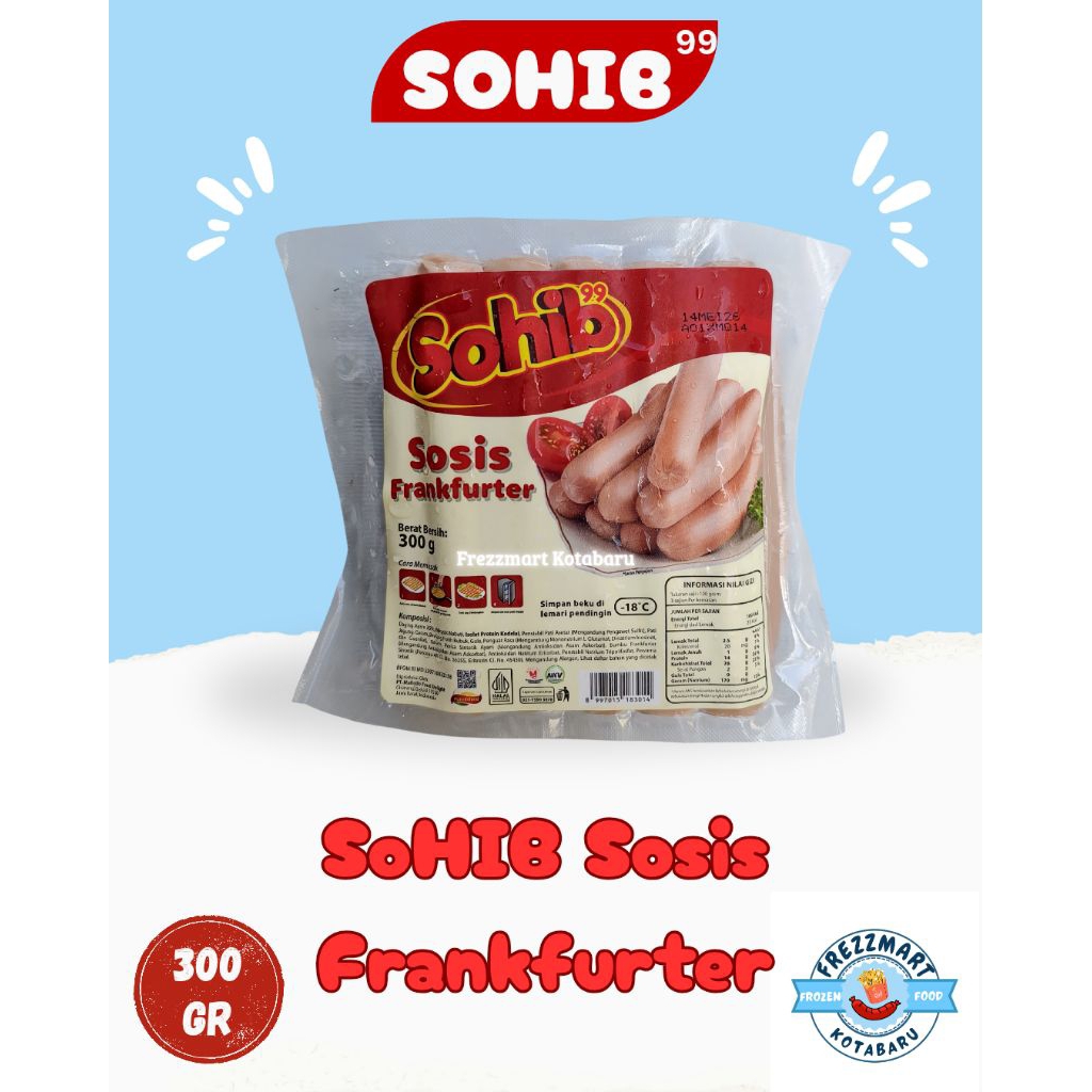 

Sohib Sosis Ayam Frankfurter 300 GR Frozen Food Fresh Frezzmart Kotabaru