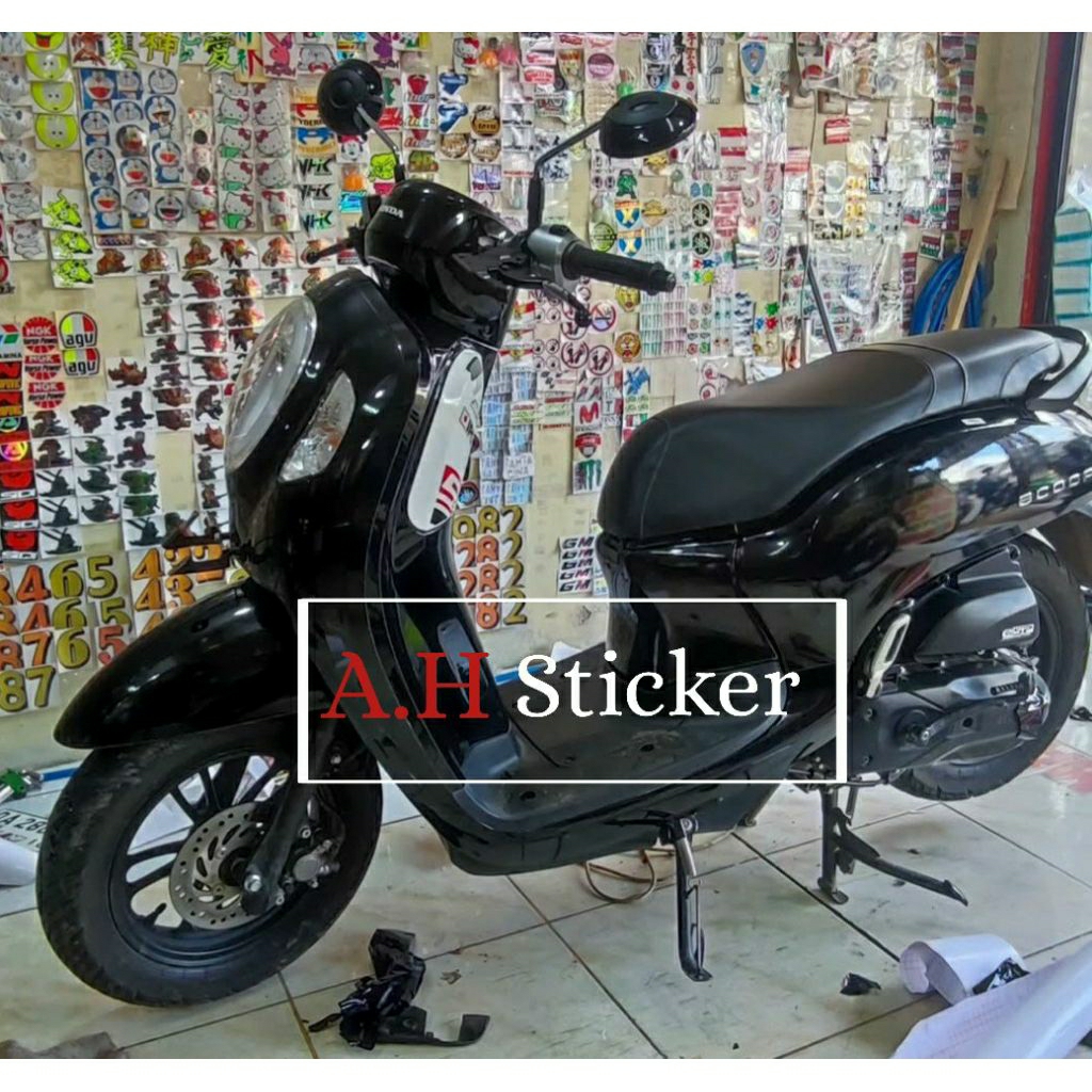 COD Wrapping Motor Sticker Skotlet Hitam Glossy Glosi Skotlet Motor Mobil Lebar 45cm
