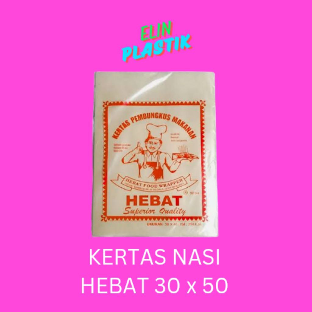 Kertas Nasi Hebat Merah / Pembungkus Kertas Hebat / Bungkus Nasi Hebat / Kertas Nasi Hebat Besar / K