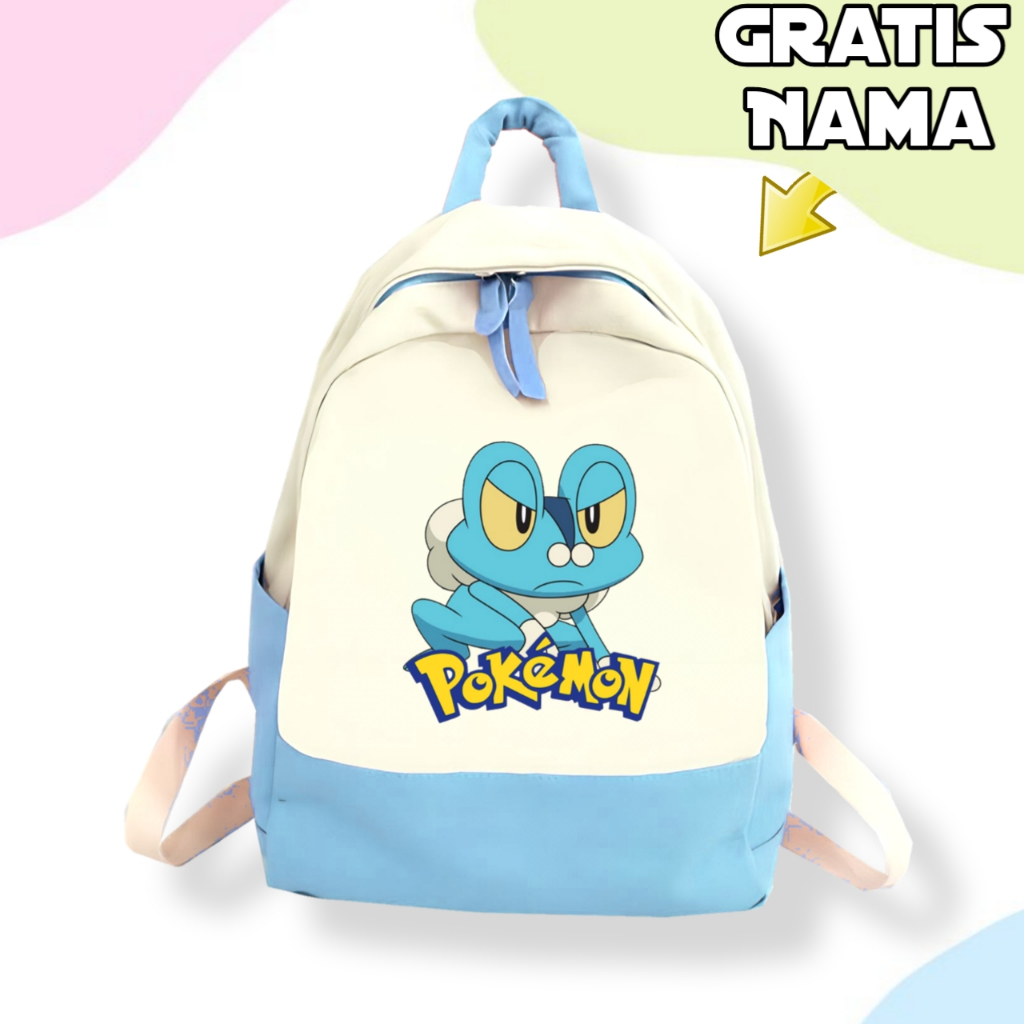 Tas Backpack Anak Pokemon Froakie terbaru / Tas Sekolah Ransel Anak Pokemon Froakie Terbaru