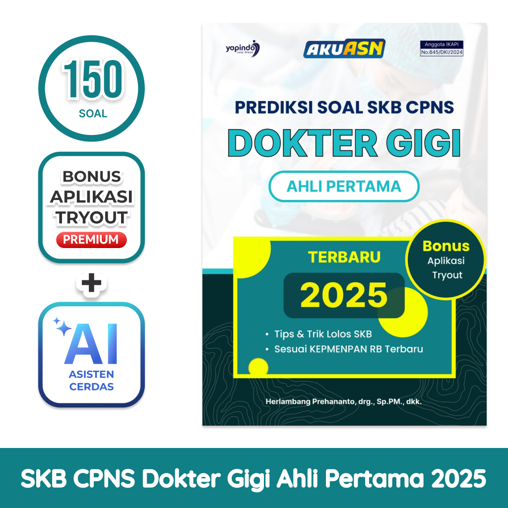 AKUSN Buku Prediksi Soal SKB CPNS Dokter Gigi Ahli Pertama 2025