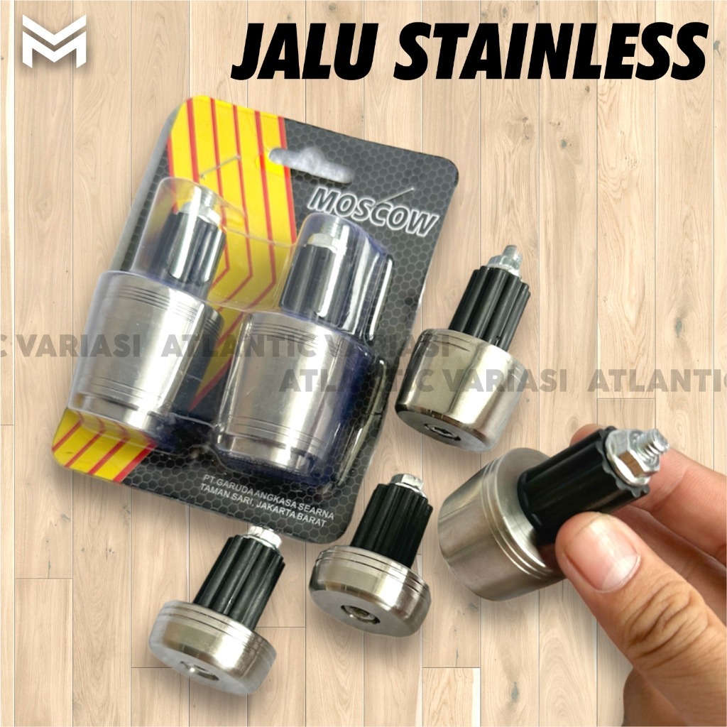 BANDUL JALU STANG STAINLESS MODEL BESAR  + BAUT UNIVERSAL SEMUA MOTOR NINJA Trail Genio Cros Vixion 