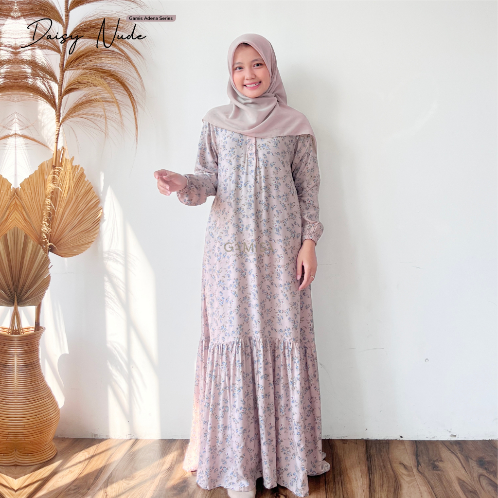 TERMURAH GAMIS DEWASA MOTIF ADENA SERIES BY GAMISA.ID - BAHAN RAYON VISCOSE GAMIS ADEM NYAMAN BISA