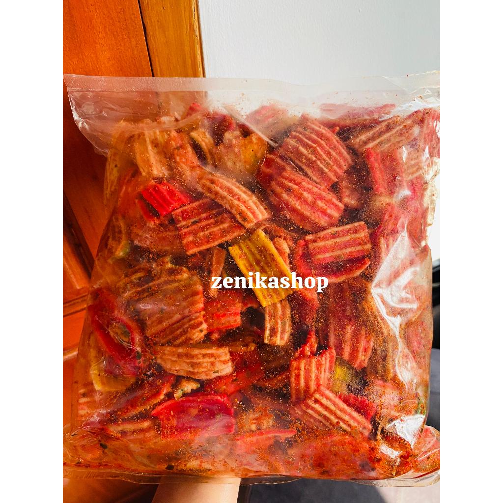 

seblak kerupuk sisir/warna 1kg pedas daun jeruk