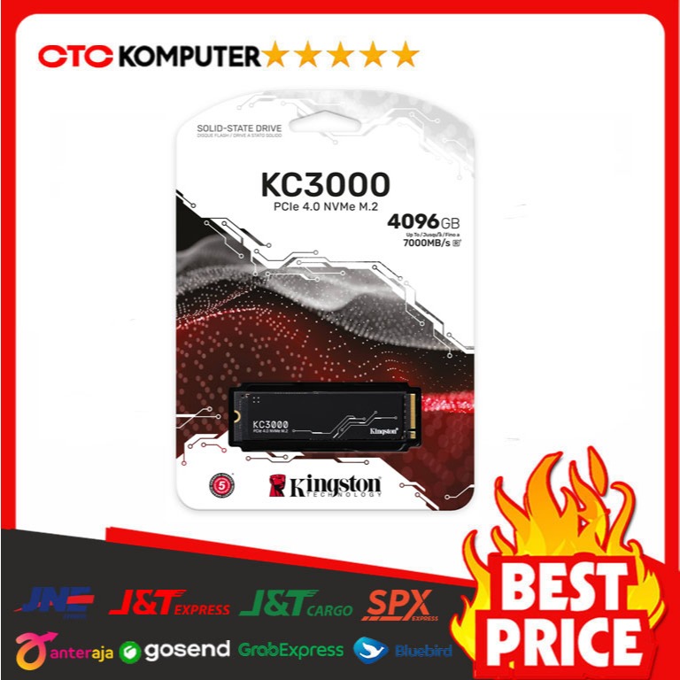 Kingston KC3000 4096GB PCIe 4.0 NVME M.2 2280 Gen4 SSD