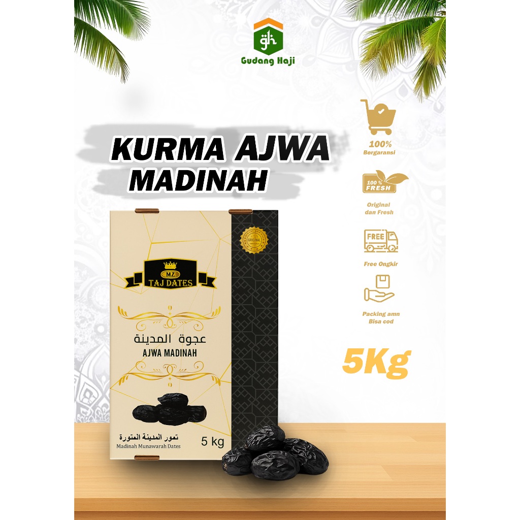 

kurma ajwa | kurma nabi | Kurma Ajwa Madinah 5kg - Taj Dates - Original Madinah Mu nawarah | kurma ajwa madinah 5kg harga grosiran | kurma kiloan | kurma grosiran | kurma ajwa madinah 5 kg