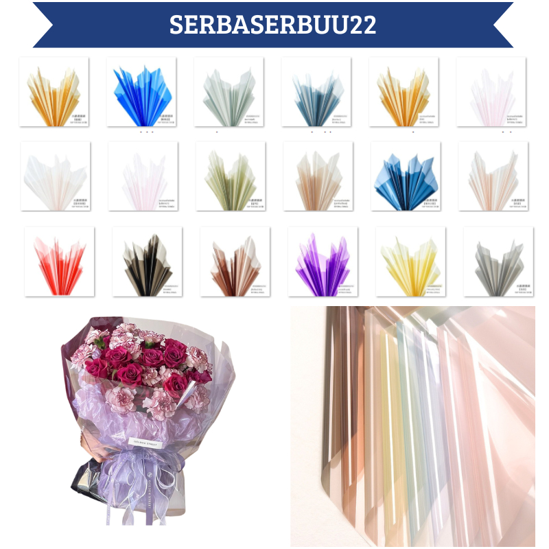 

Isi 20 LEMBAR Kertas Buket Bunga Full Color Transparan Flower Wrapping Paper Full Color OPP TRANSPARENT KB102 SS22