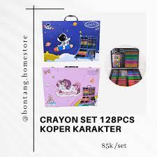 

Crayon Set 128 Pcs Koper Alat Mewarnai Menggambar Anak Lengkap dengan Spidol, Pensil Warna, Cat Air / Box Alat Lukis Crayon