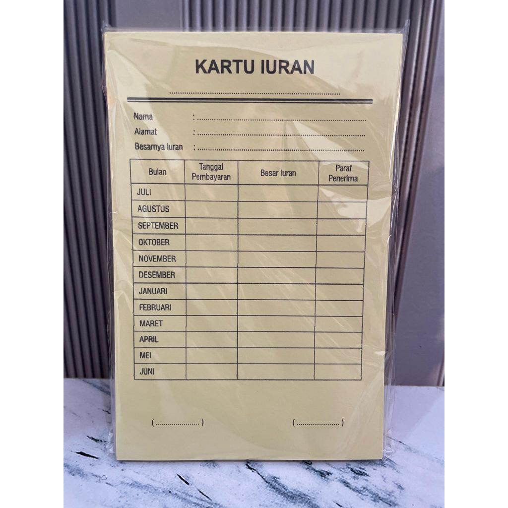 

Kartu Iuran Polos Juli 50 exp kuning