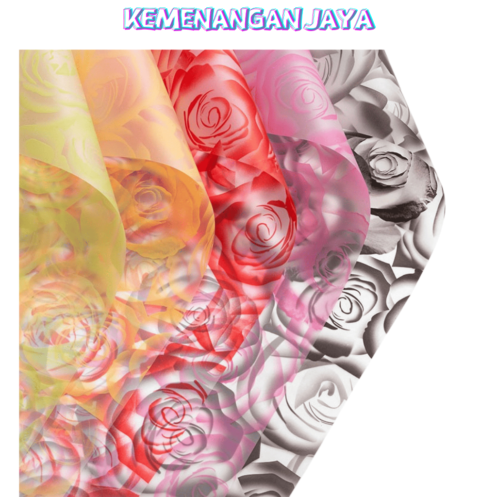 

Isi 20 LEMBAR Flower Wrapping Paper Motif Mawar Brokat Kertas Buket Bunga Mawar Cellophane KB051