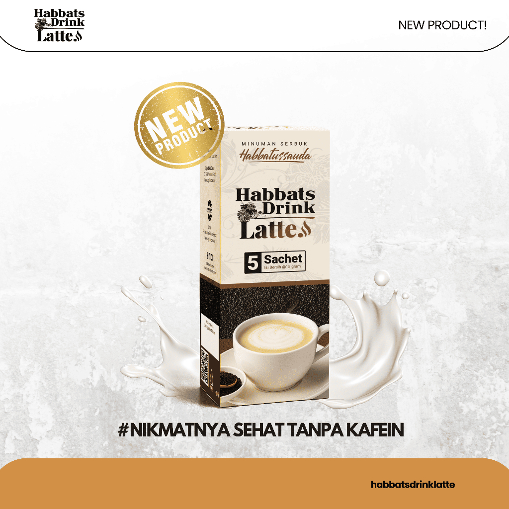 

Habbats Drink Latte Minuman Herbal Habbatussauda Menjaga Kesehatan dan Daya Tahan Tubuh Isi 5 Sachet