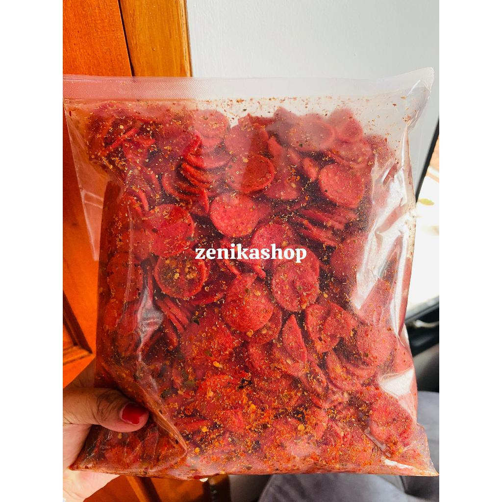 

sosreng/sosis goreng 1kg pedas daun jeruk