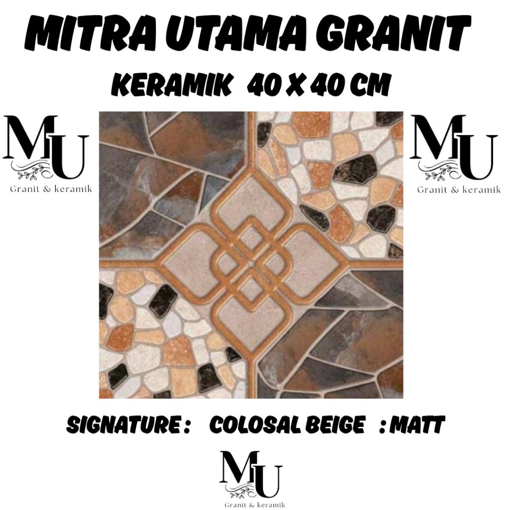 keramik lantai teras 40 x 40 cm Colosal beige by mulia signature kw 1