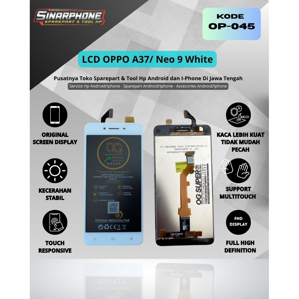 LCD+TOUCHSCREEN OPPO A37/A37F/OPPO NEO 9 KUALITAS ORIGINAL
