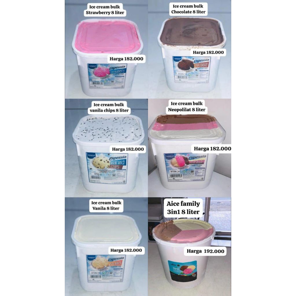 

Ice Cream aneka Rasa & merk produk 8 Ltr