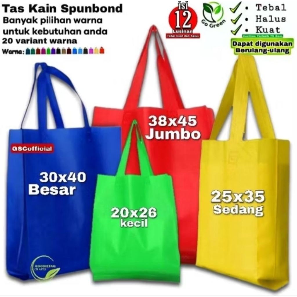 

goodie bag spundbond tas kain harga per lusin