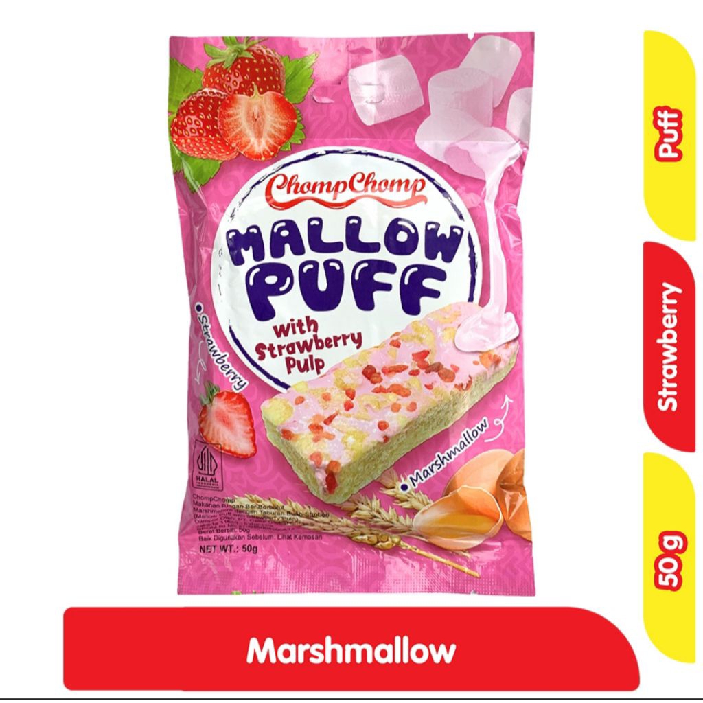 

Chomp-Chomp Mallow Puff Marshmallow Stroberi 50 g