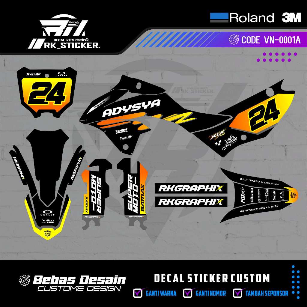 DECAL KLX 150 SE 2023-2024 - DECAL KLX 150 SM 2023-2024FREE USTOME DESIGN