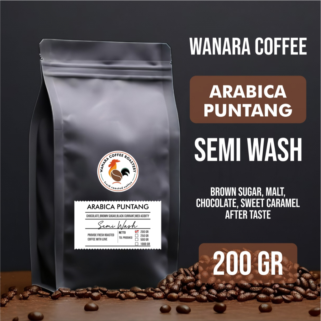 

Kopi arabica puntang semi wash kopi biji 100% arabica 200 gr