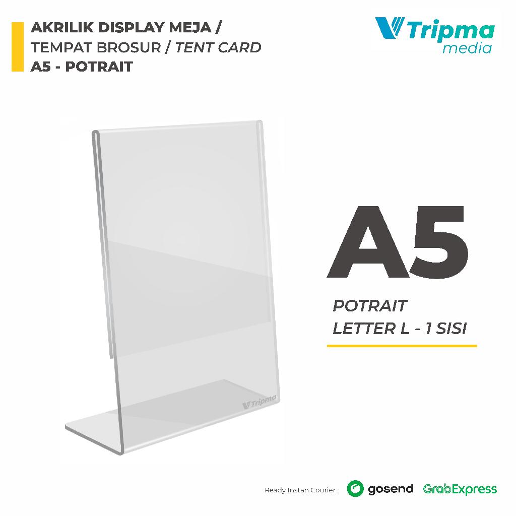 

Akrilik Tempat Brosur/ Tent Card / Akrilik Display Meja Ukuran A5