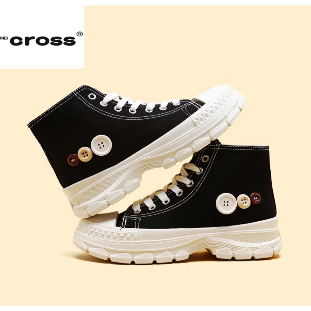 NB CROSS Sepatu Sneakers Wanita Boot Tinggi Kancing GY-W010