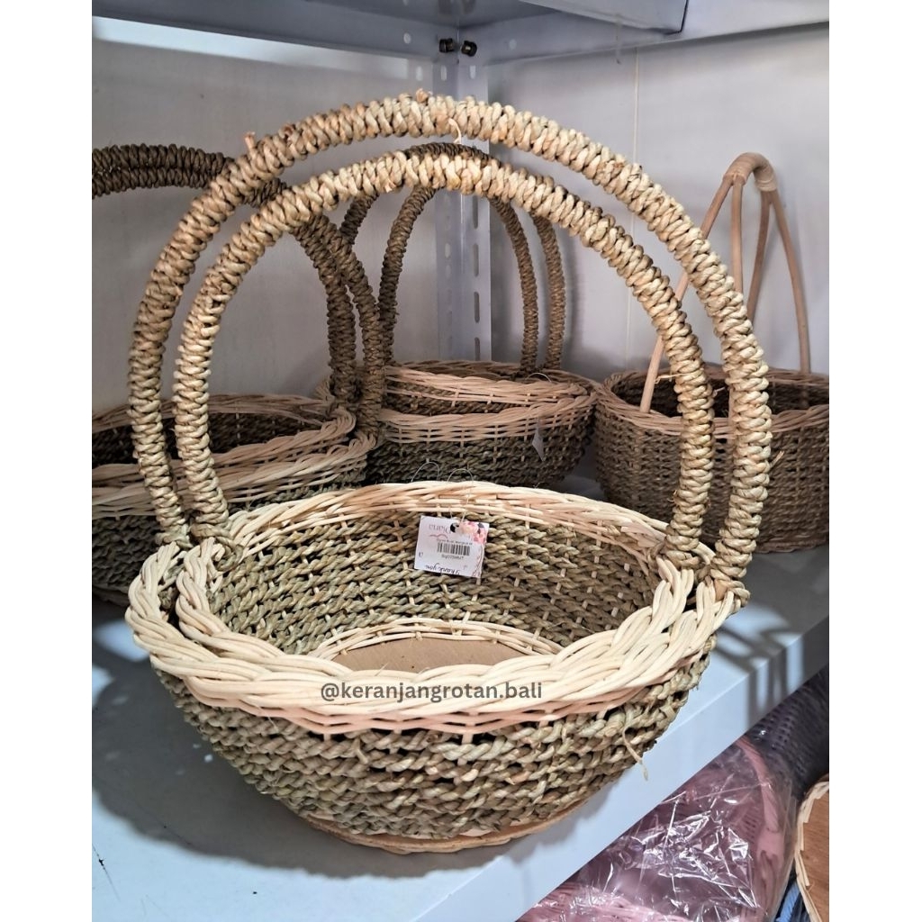 Keranjang Rotan Sigras Bulat Mangkok (florist)