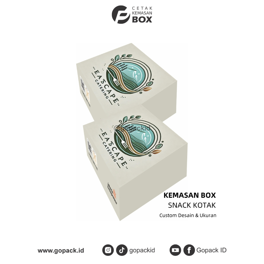 

Kemasan Dus Snack Box Custom Desain dan Ukuran 16x12x7 cm
