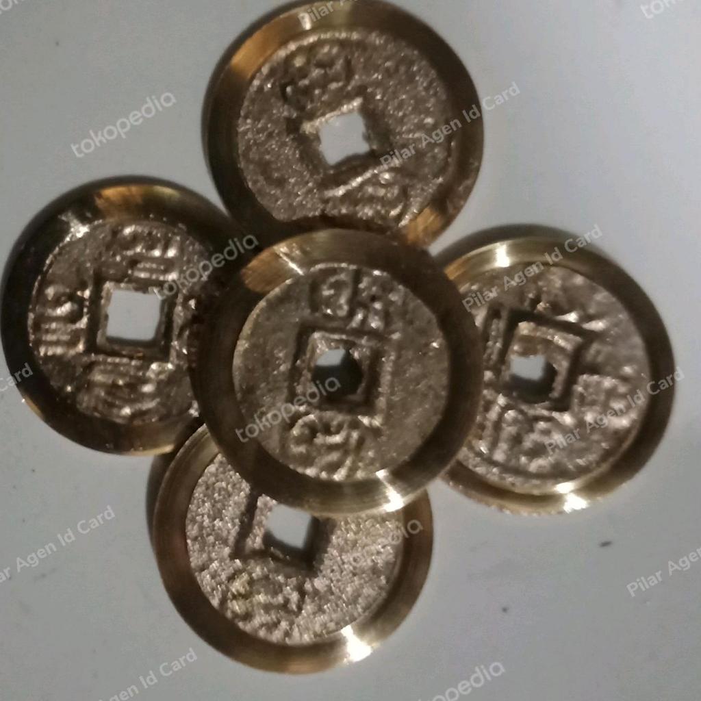 Uang kepeng / koin bolong Diameter 2,5 cm Kuningan Buat ibadah ECER / grosiran