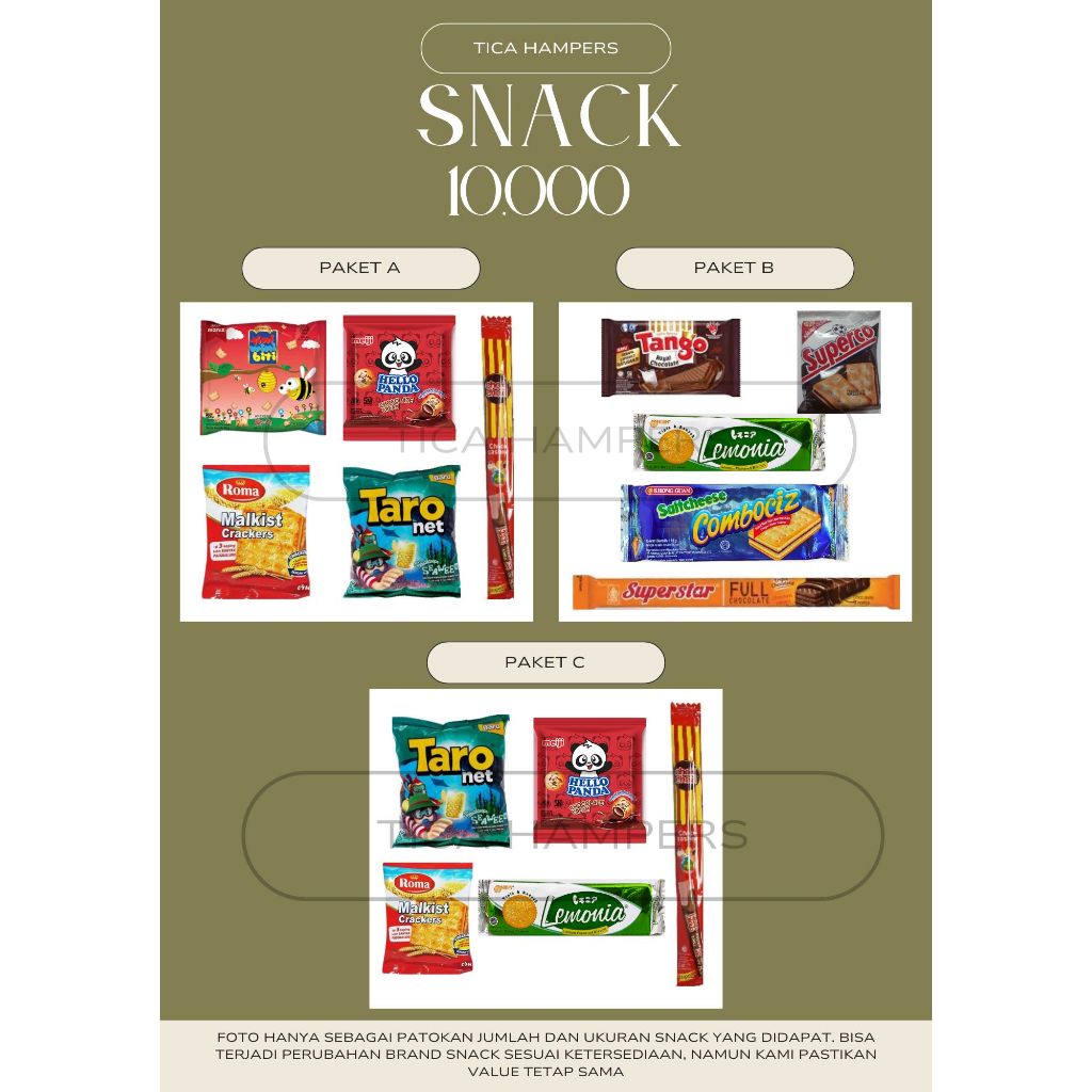 

Tica Hampers Snack 10.000 | Isi Goodie Bag Ulang Tahun Murah Meriah