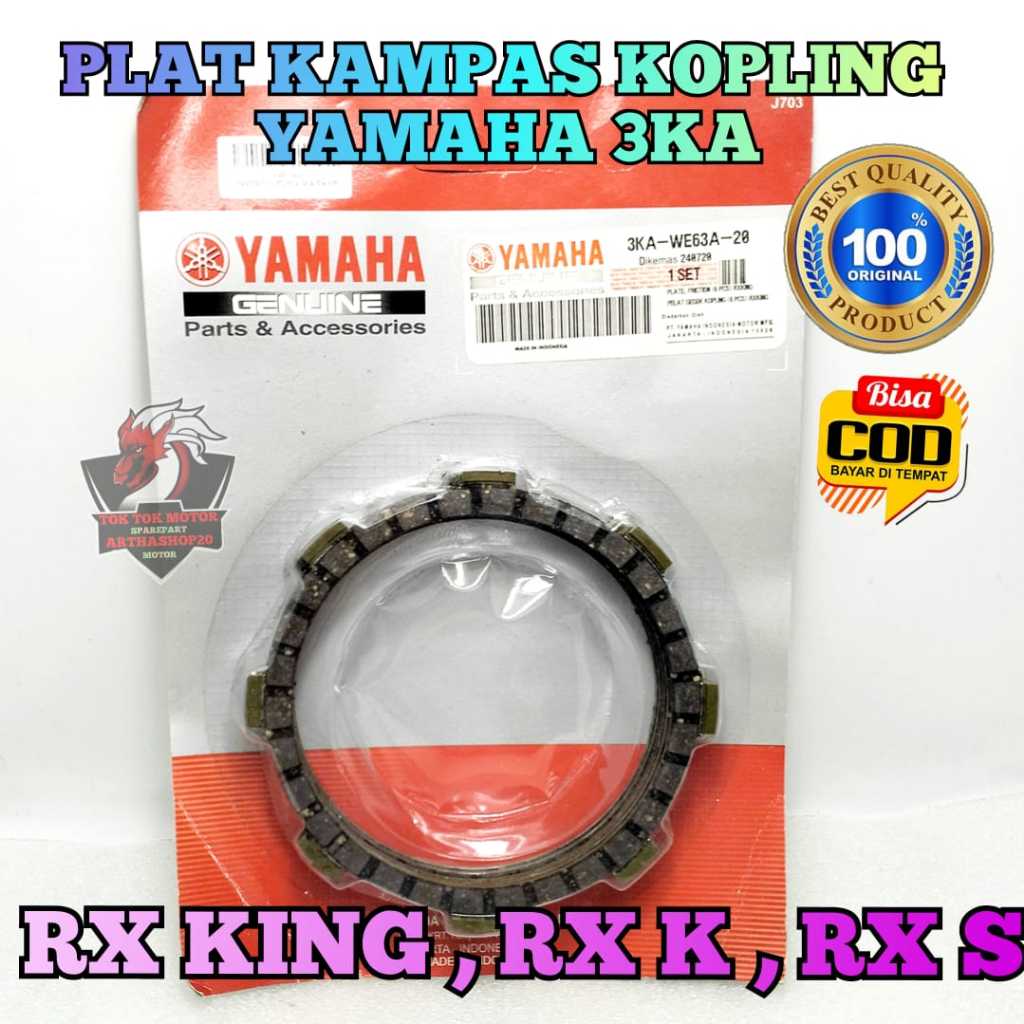 Kampas Kopling Set 3KA Asli Original Motor Yamaha RX King Rx K Master New Kanvas Kopleng Kanfas kamf