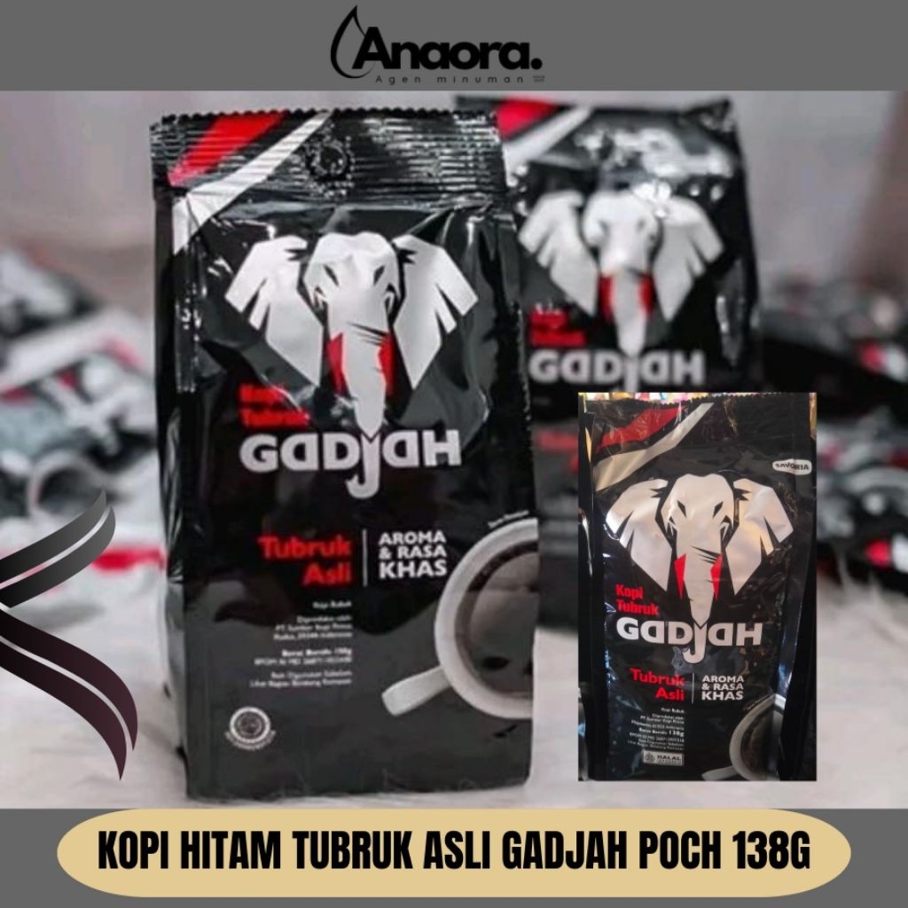 

Kopi Hitam Tubruk Gadjah Asli 138gr